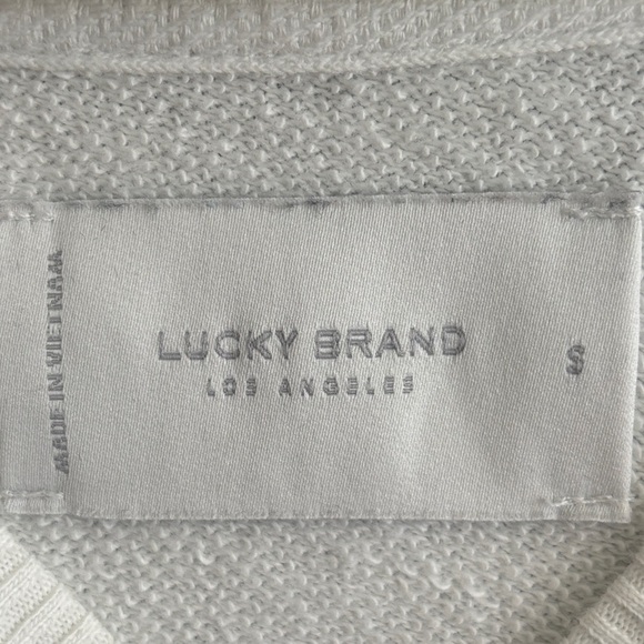 Lucky Brand Tie-Dye Loose Fit Tunic Sweatshirt S Whiteish Tie Dye Green Taupe - Picture 11 of 13